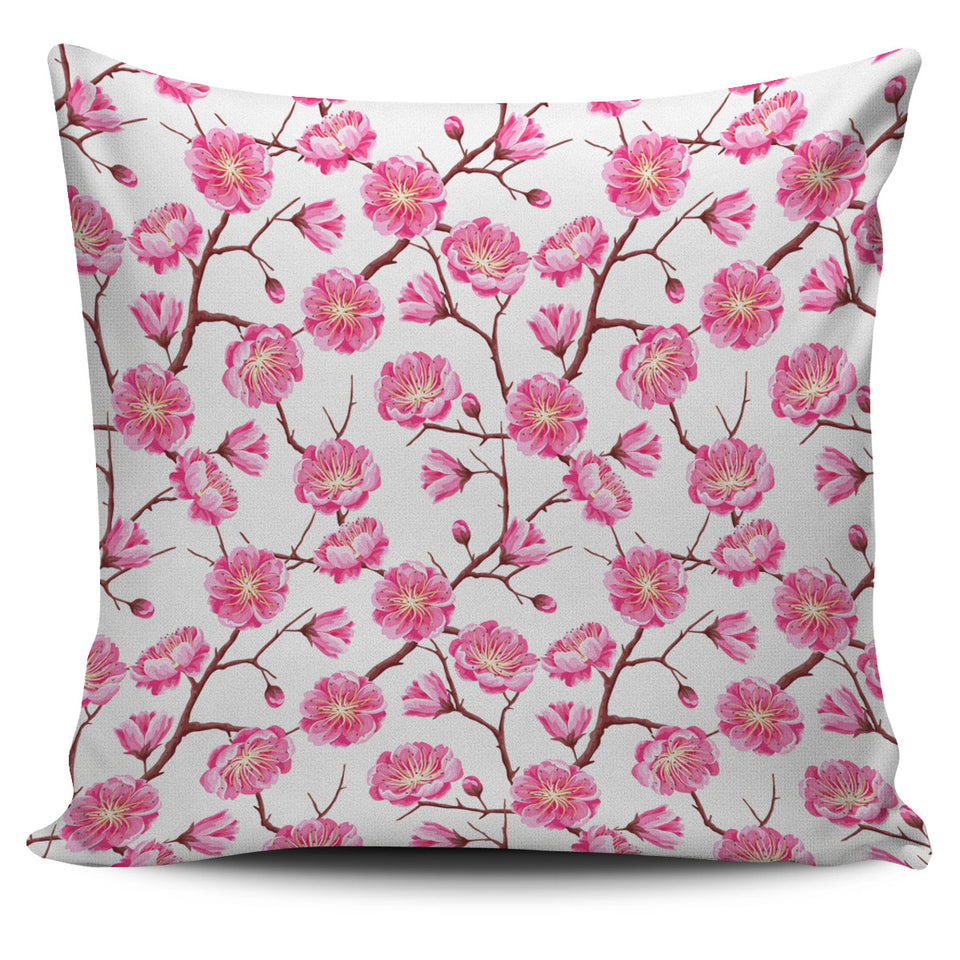 Pink Sakura Pattern Pillow Cover
