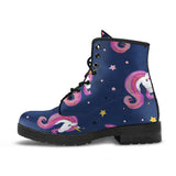 Unicorn Head Pattern Leather Boots