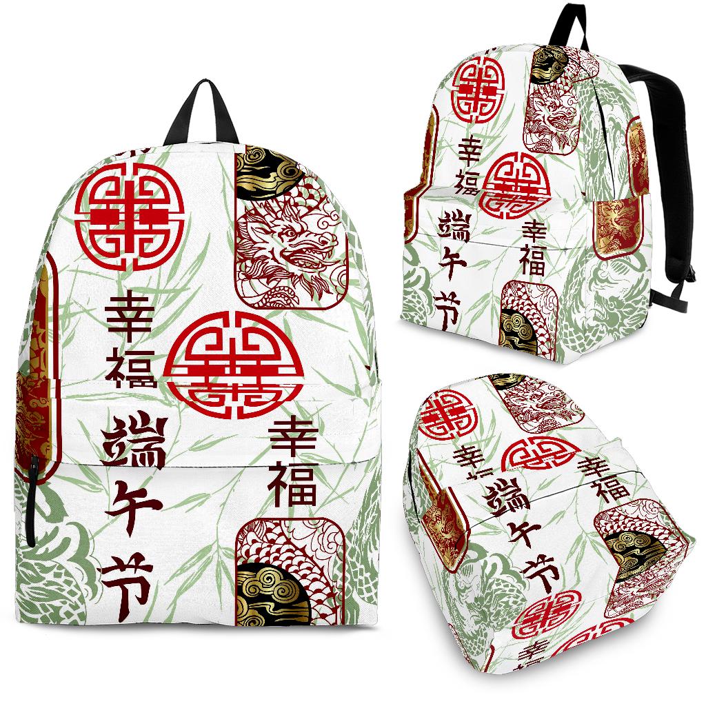 Dragon Pattern Happy Dragon Boat Festival Backpack