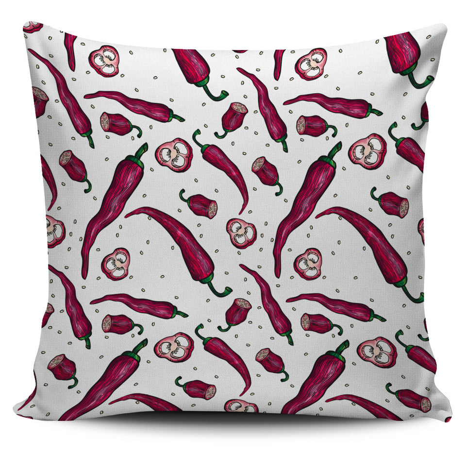 Red Chili Pattern background Pillow Cover