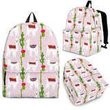 Llama Cactus Pattern Backpack