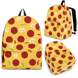 Pizza Salami Mushroom Texture Pattern Backpack
