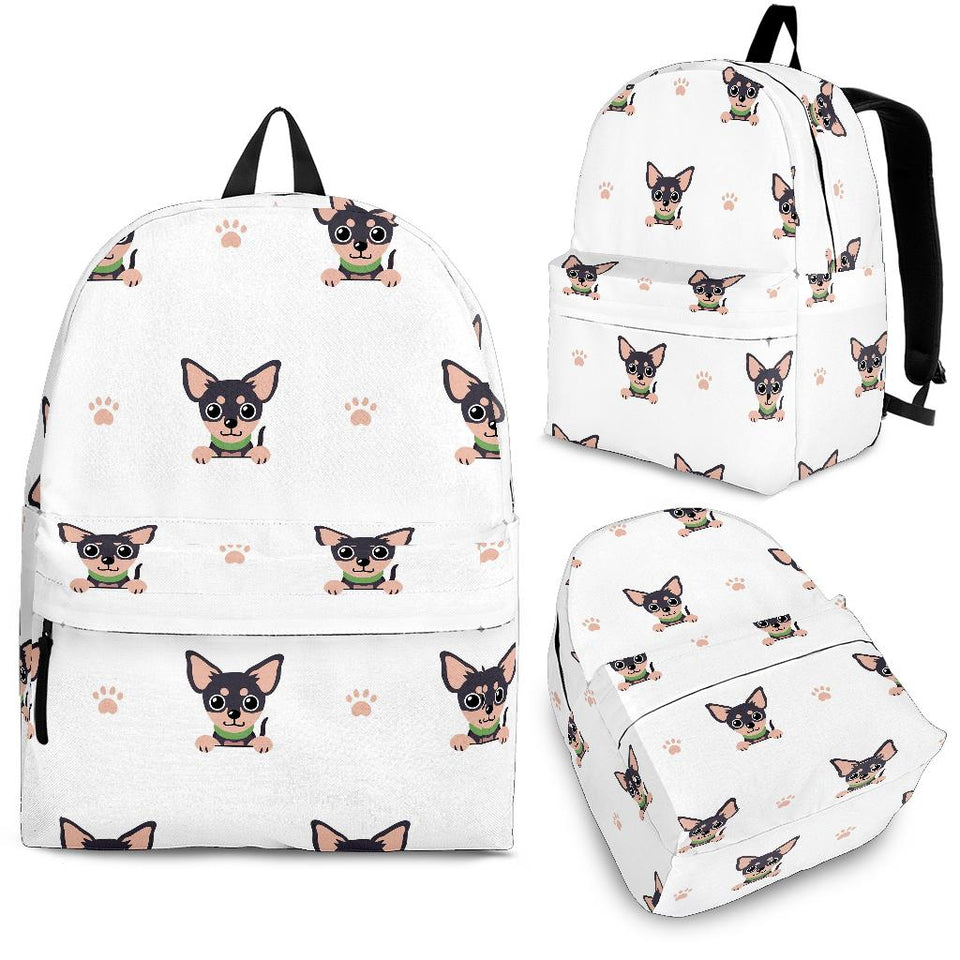 Cute Chihuahua Paw Pattern Backpack