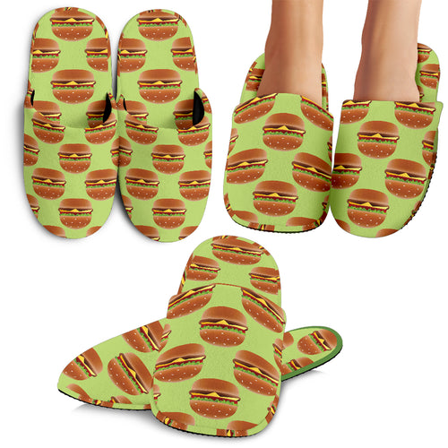 Hamburger Pattern Print Design 02 Slippers