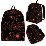 Orange Cobweb Spider Web Pattern Backpack