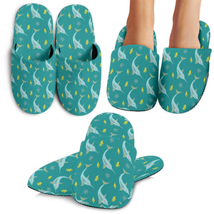 Swordfish Pattern Print Design 04 Slippers