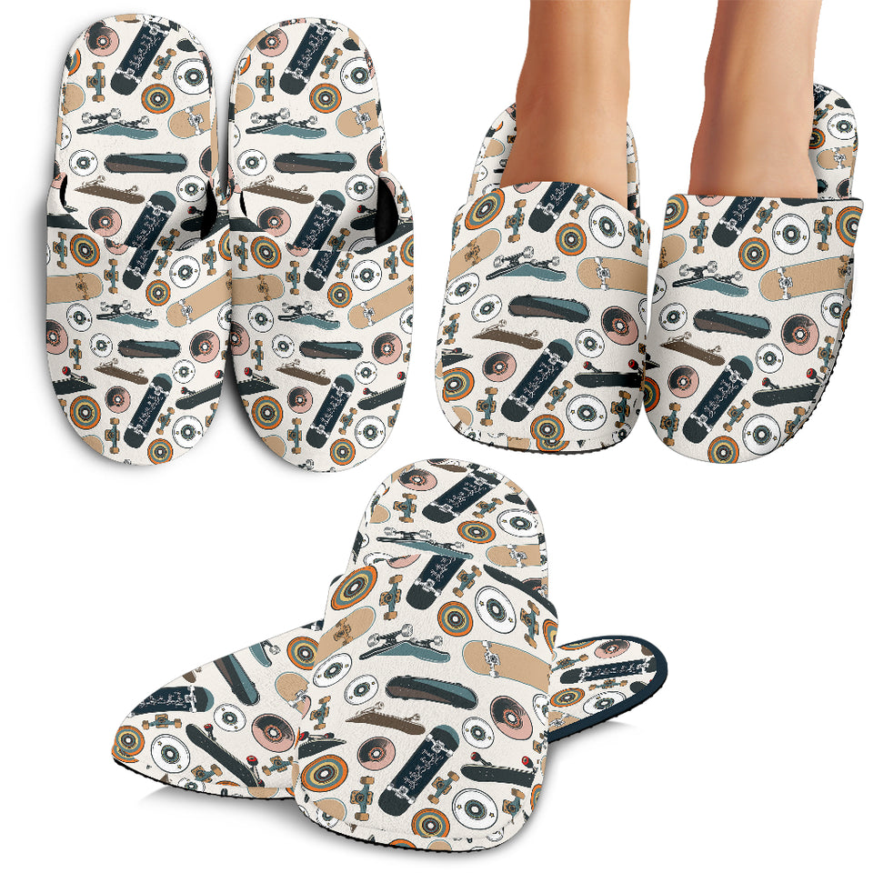 Skate Board Pattern Print Design 01 Slippers