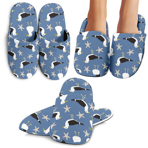 Seagull Pattern Print Design 01 Slippers