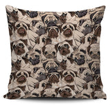 Pug Pattern Background Pillow Cover