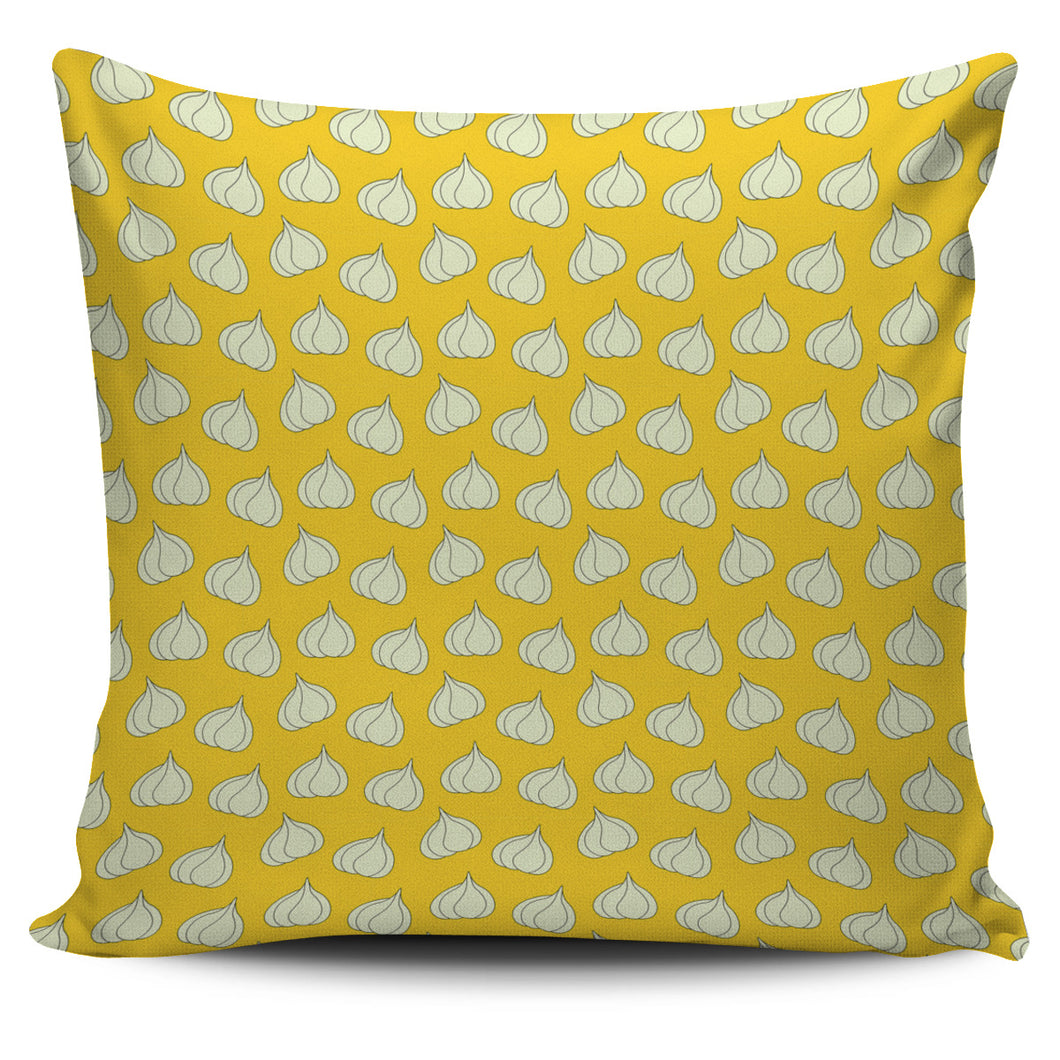 Garlic Pattern Yellow background Pillow Cover
