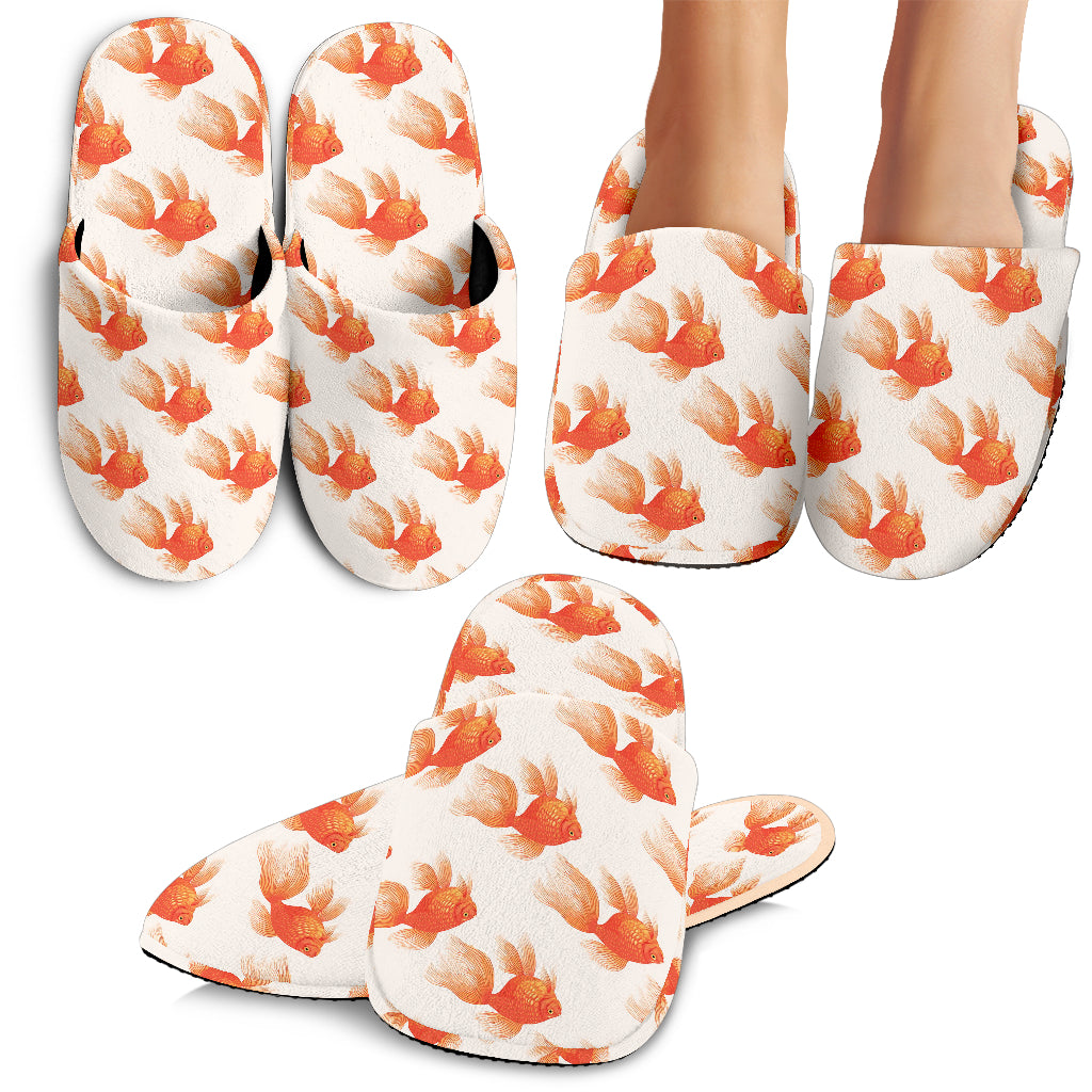 Goldfish Pattern Print Design 05 Slippers