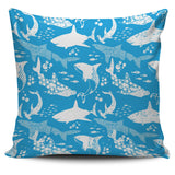Shark Pattern Blue Theme Pillow Cover
