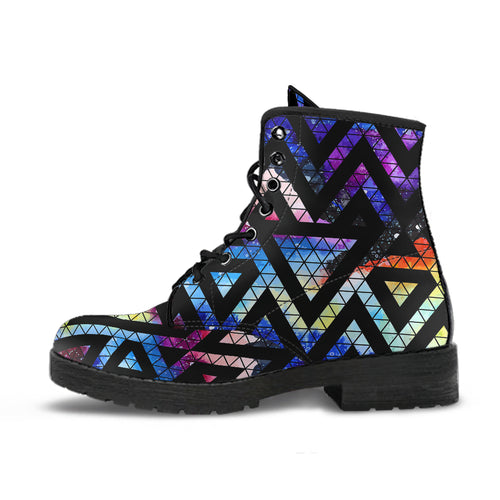 Space Colorful Tribal Galaxy Pattern Leather Boots