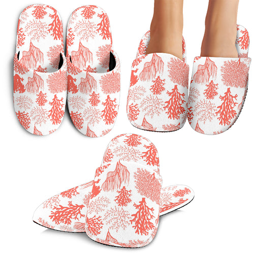 Coral Reef Pattern Print Design 05 Slippers