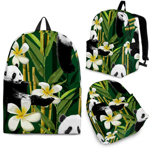 Panda Bamboo Flower Pattern  Backpack