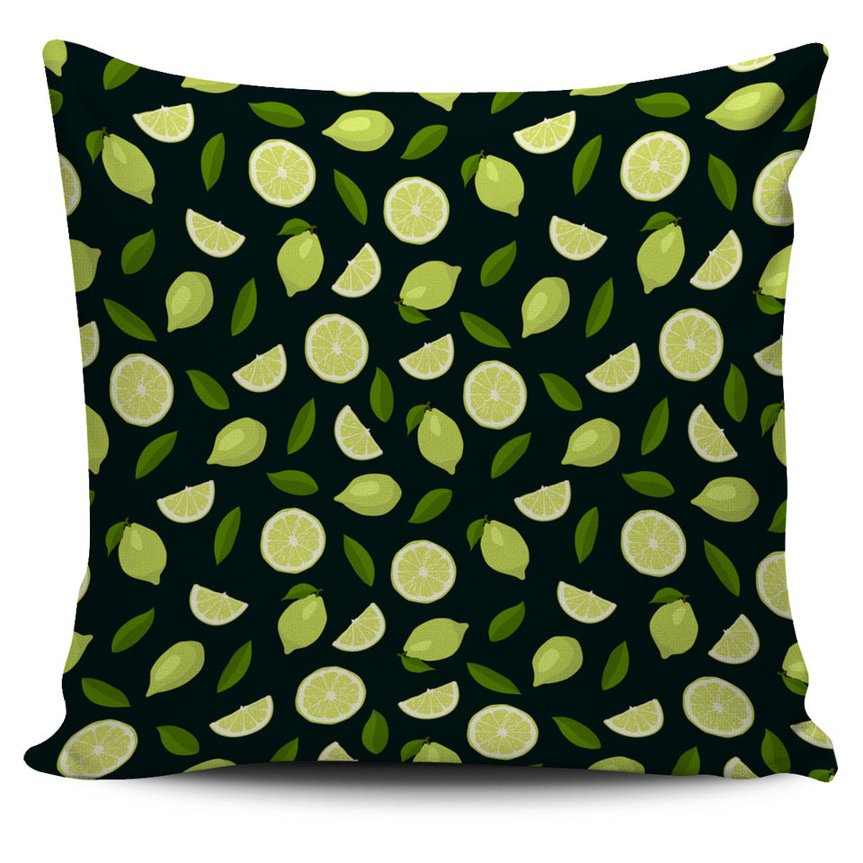 Lime Leaves Pattern Pillow Cover