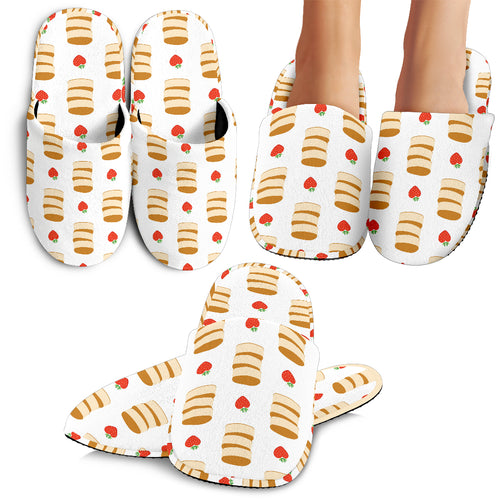 Pancake Pattern Print Design 02 Slippers