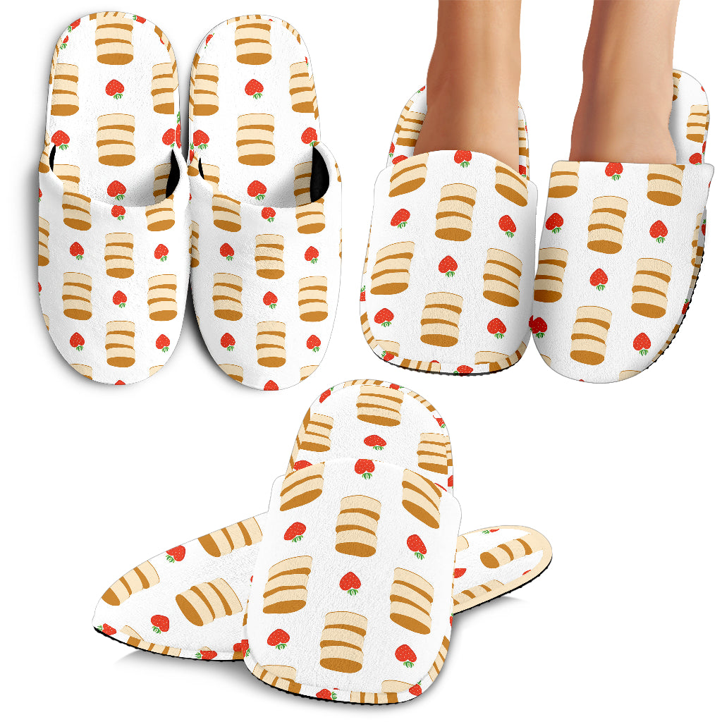 Pancake Pattern Print Design 02 Slippers