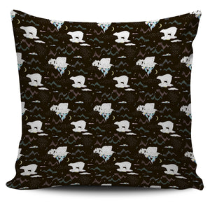 Polar Bear Pattern Background Pillow Cover