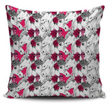 Horse Head Rose Pattern Pillow Cover