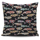 Whale Flower Tribal Pattern Pillow Cover