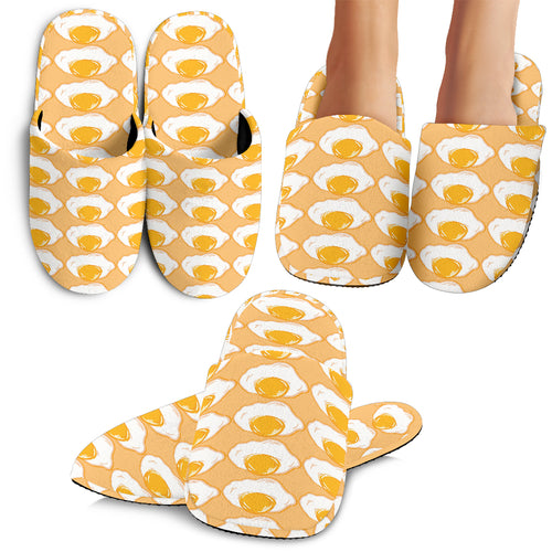 Fried Eggs Pattern Print Design 04 Slippers