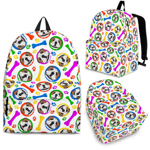 English Bulldog Pattern Print Design 05 Backpack