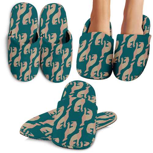 Greyhound Pattern Print Design 05 Slippers