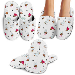 Jack Russel Pattern Print Design 03 Slippers