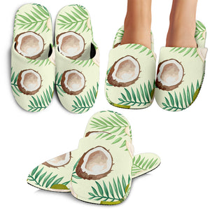 Coconut Pattern Print Design 03 Slippers