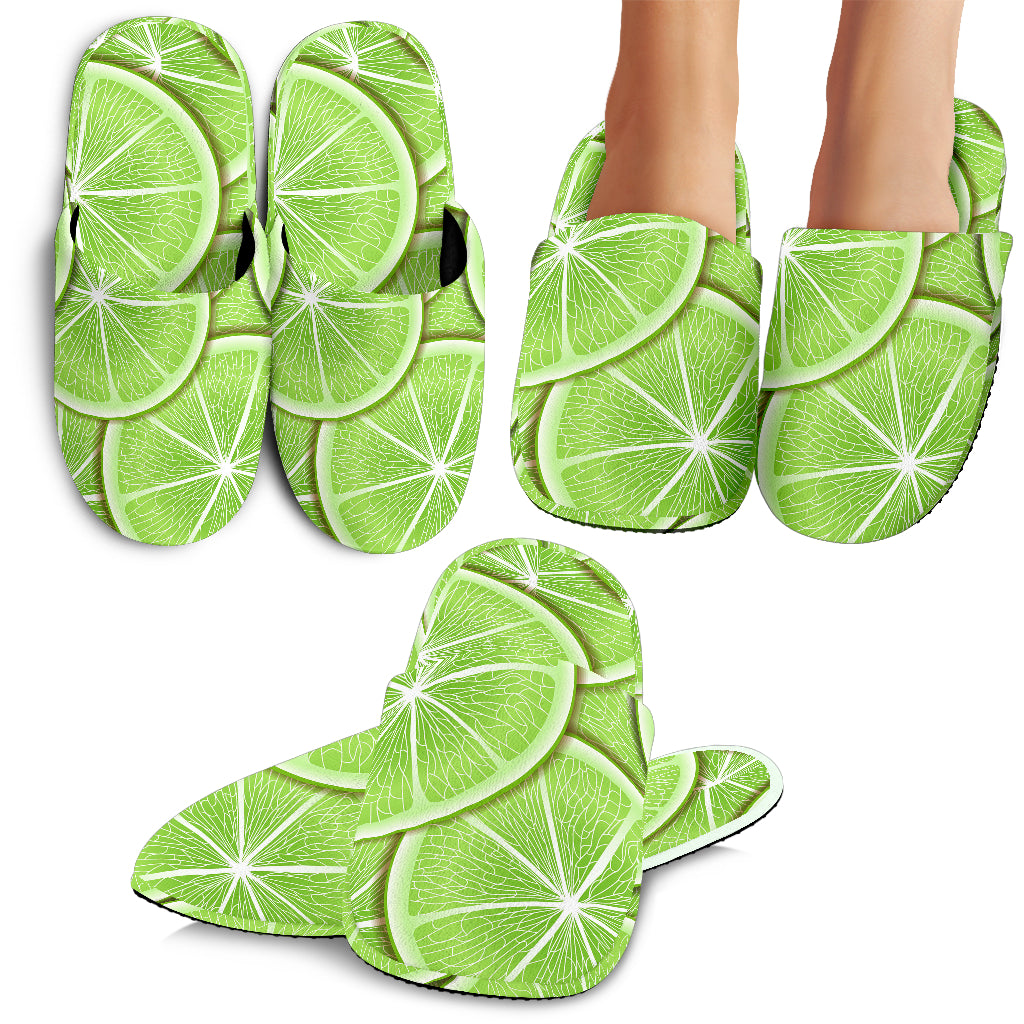 Sliced Lime Pattern Slippers