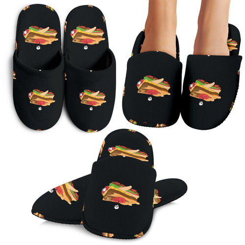 Sandwich Pattern Print Design 03 Slippers