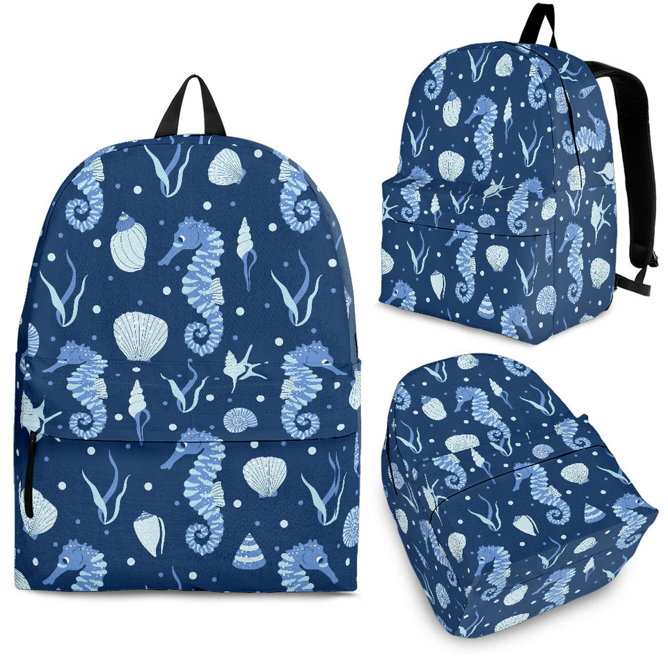 Seahorse Shell Pattern Backpack