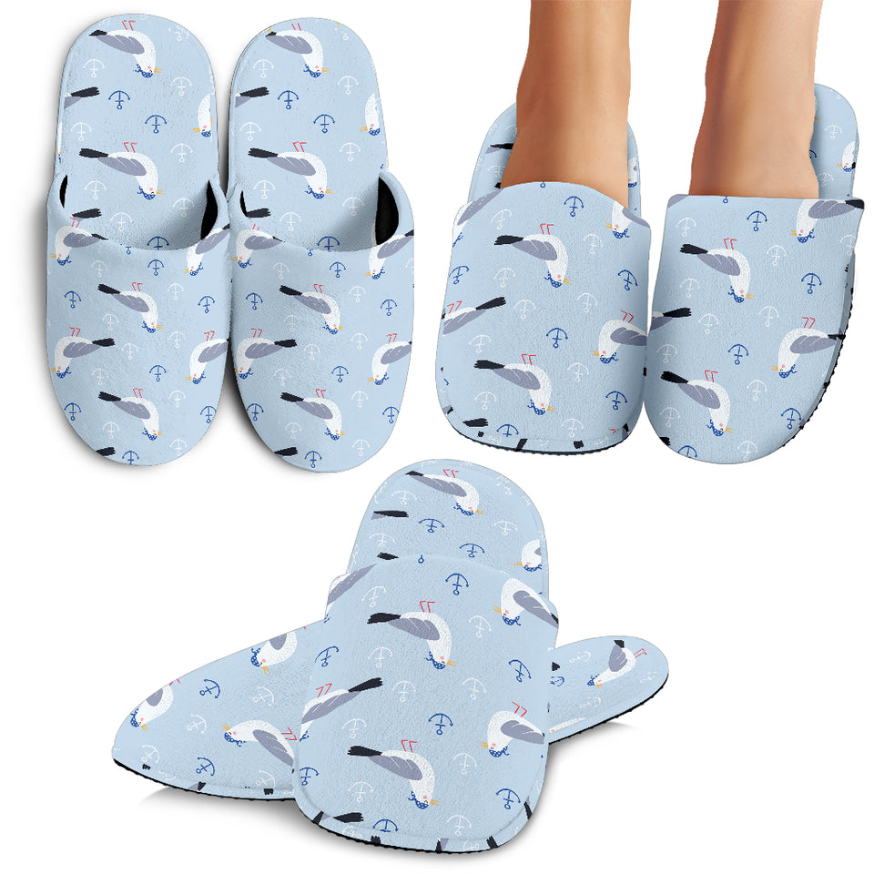 Pigeon Pattern Print Design 03 Slippers