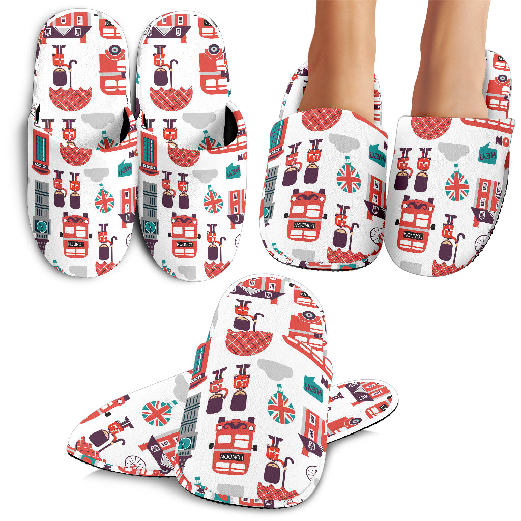 British Pattern Print Design 02 Slippers