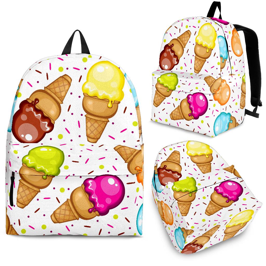 Color Ice Cream Cone Pattern Backpack