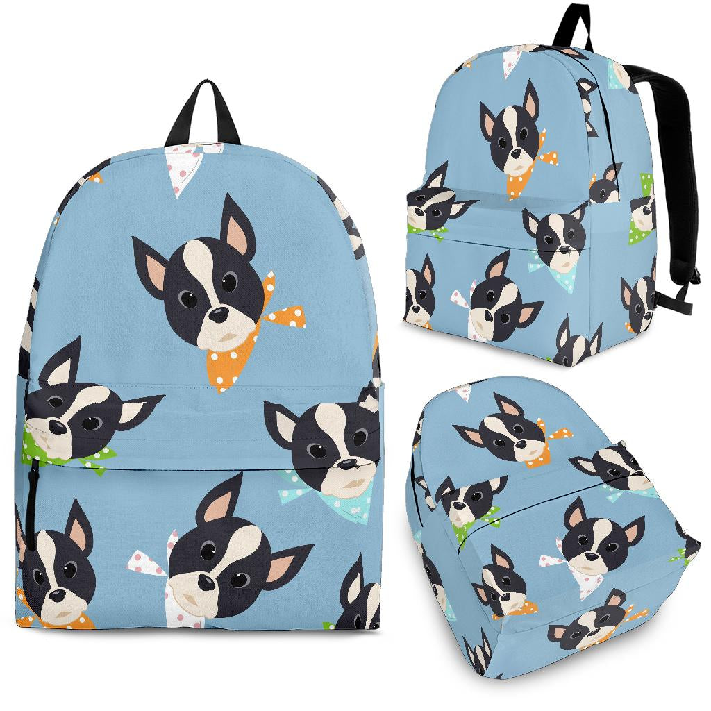 Cute Boston Terrier Pattern Backpack