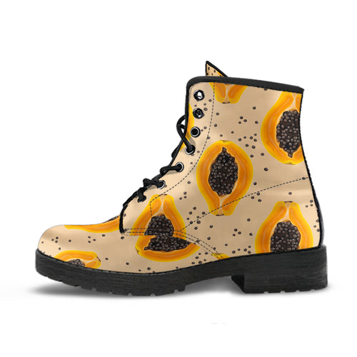 Papaya Pattern Leather Boots