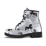 Horse Pattern Leather Boots