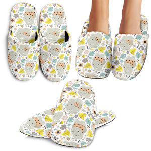 Hippopotamus Pattern Print Design 05 Slippers