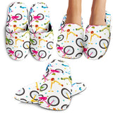 Bicycle Pattern Print Design 02 Slippers