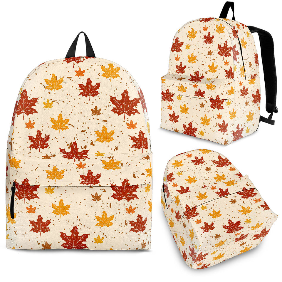 Red and Orange Maple Leaves Pattern Backpack