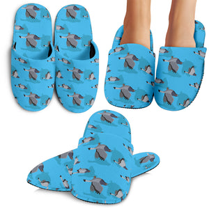 Pigeon Pattern Print Design 05 Slippers