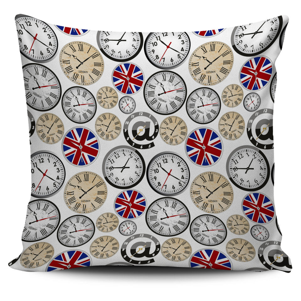 Wall Clock UK Pattern Pillow Cover