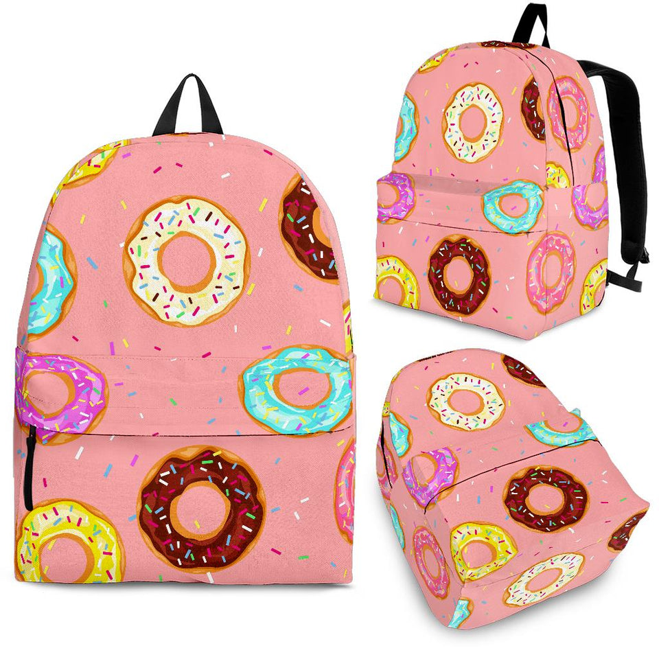 Donut Pattern Pink Background Backpack