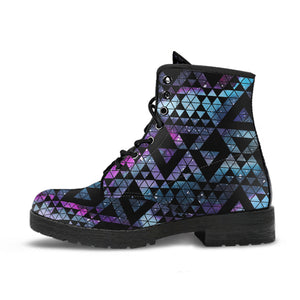 Space Galaxy Tribal Pattern Leather Boots