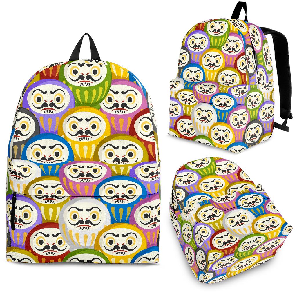 Colorful Daruma Pattern Backpack