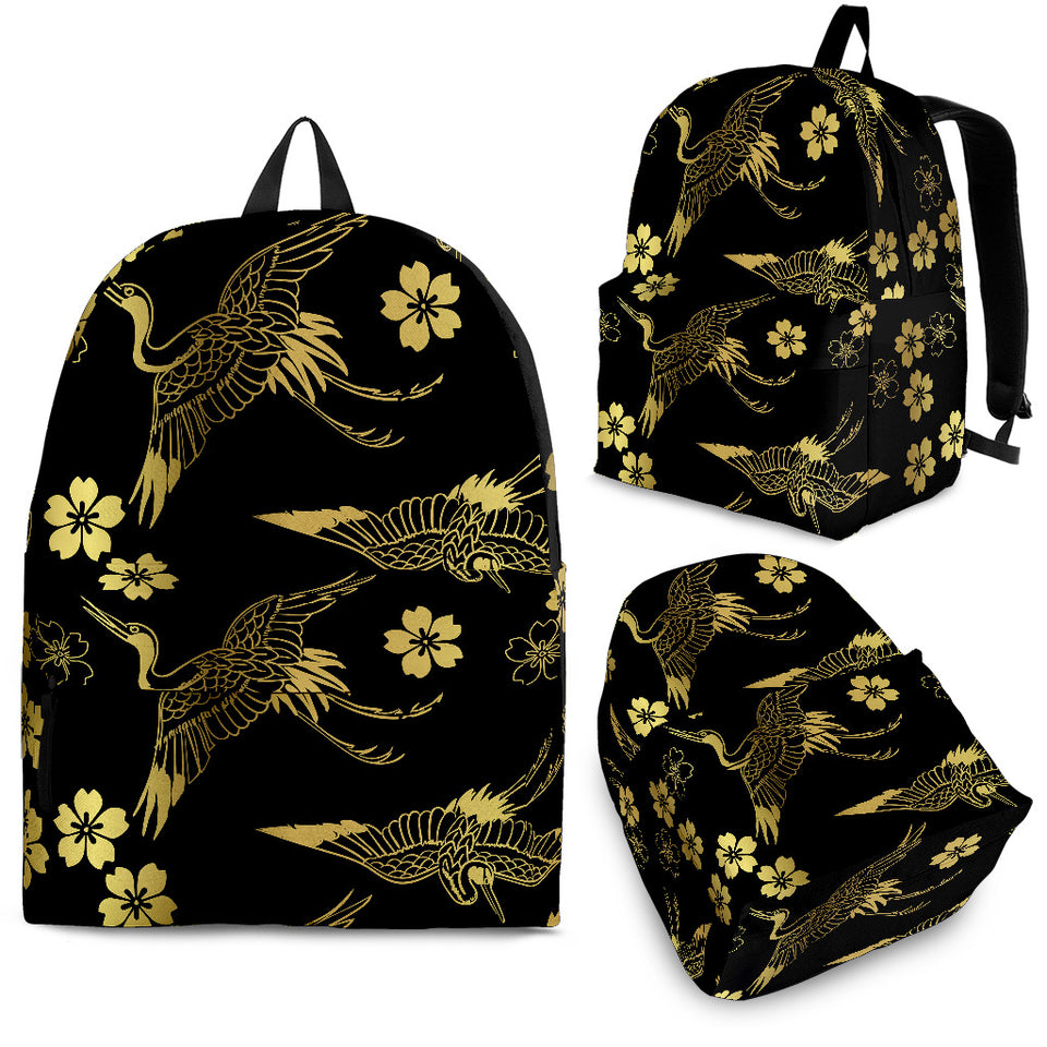 Gold Japanese Theme Pattern Backpack