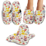 Teddy Bear Pattern Print Design 04 Slippers