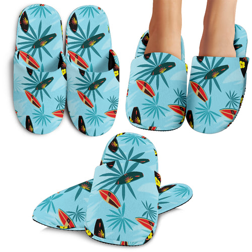 Surfboard Pattern Print Design 03 Slippers